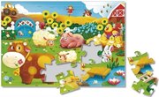 Пазл на подложке Животные на ферме 24 детали Геодом