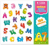 Наклейки в папке Весёлые буквы и цифры 150 шт Геодом