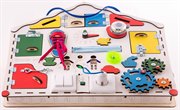 Бизиборд развивающая доска Домик со светом IWOODPLAY igb-01-01