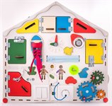 Бизиборд развивающая доска Домик со светом IWOODPLAY igb-01-01
