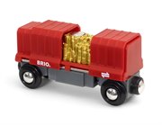 BRIO Вагон с раздвижными дверями с грузом золота деревянной железной дороги БРИО 33938