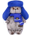 Кот Басик в меховой шапке мягкая игрушка 25 см BUDI BASA Ks25-096
