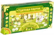 Удачная партия настольная игра 4 в 1 шашки, шахматы, нарды, карты Bondibon ВВ0693
