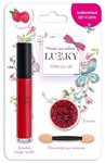 Набор косметики LUKKY Блестящие губы матовая помада-основа цвет красный и красные блёстки с ароматом клубники Только для девочек Детская косметика