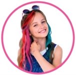 Мелки для волос 2 цвета оранжевый, фиолетовый в комплекте со спонжем Набор косметики Lucky Только для девочек