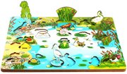 Обитатели пруда 3D деревянная развивающая доска рамка вкладыш Нескучные игры