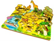 Водопой на Лимпопо 3D деревянная развивающая доска рамка вкладыш Нескучные игры