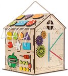 Бизиборд развивающая игрушка Бизидом Яблочный домик с геобордом KidClever KCL-0003