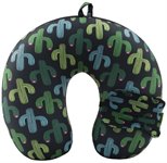Дорожная подушка-подголовник антистресс Кактусы + маска для глаз GEKOKO N08