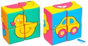 Собери картинку: Предметы развивающие мягкие кубики 8 шт. Мякиши MY-335