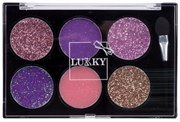 Крем-тени для век с блёстками Lukky 6 цветов сиреневый, розовый, фуксия, фиолетовый, светло-розовый, золотой Только для девочек Детская косметика