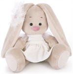 Зайка Ми в белом платье с голубем мягкая игрушка Басик и компания 15 см BUDI BASA SidX-206
