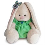 Зайка Ми в зеленом платье с бабочкой мягкая игрушка Басик и компания 18 см BUDI BASA SidS-267