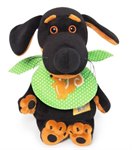 Собака Ваксон BABY в слюнявчике мягкая игрушка Басик и компания 19 см BUDI BASA VB-001