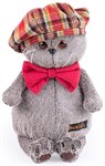 Кот Басик в красном клетчатом берете мягкая игрушка 25 см BUDI BASA Ks25-132