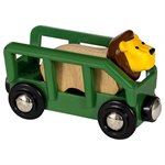 BRIO Вагон со львом деревянной железной дороги БРИО 33966