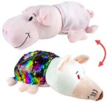 Вывернушка Блеск с пайетками плюшевая Свинья Крыса 35 см Символ года 2019-2020 1 Toy Т16581