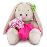 Зайка Ми c букетом в розовой юбке мягкая игрушка Басик и компания 15 см BUDI BASA SidX-289