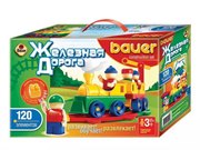 Bauer Пластмассовый конструктор серии Железная дорога 120 деталей