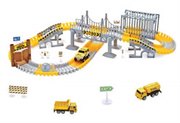 Гибкий трек Стройплощадка с джипом, грузовыми машинками, мостом и воротами  конструктор 1Toy 179 деталей Т16183