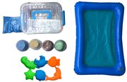 СЛАЙМФОРМЕР эластичный кинетический песок с формочками и надувной песочницей для мальчика 4 цвета по 250 гр 1TOY Т16548