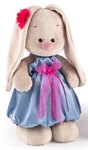 Зайка Ми в синем платье с розовым бантиком мягкая игрушка Басик и компания 25 см BUDI BASA StS-237