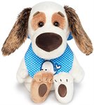 Собака Бартоломей BABY в слюнявчике мягкая игрушка Басик и компания 20 см BUDI BASA BartB-001