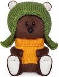 Медведь Федот в шапочке и свитере мягкая игрушка 15 см Лесята BUDI BASA LE15-071