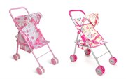 Коляска для кукол с козырьком розовая 1 TOY T52259