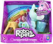 Игривый пони Robo Pets мятный с аксессуарами 1TOY Т16978