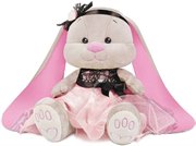 Зайка Лин в розово-черном платье мягкая игрушка 25 см в подарочной упаковке Jack&Lin