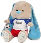 Зайка Жак Футболист с мячом мягкая игрушка 25 см Jack&Lin
