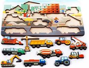 Стройплощадка деревянный развивающая доска с вкладышами Нескучные игры 8026