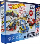 Cборная модель 5 в 1 конструктор Hot Wheels 5 автомобилей + 2 двигателя Т16458
