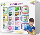 Слайм тайм Набор надувного слайма 6 цветов с украшениями 1TOY Т17646
