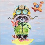 Мозаика из пайеток на холсте Енот Волшебная мастерская МХ-25