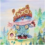 Мозаика из пайеток на холсте Озорной котенок Волшебная мастерская МХ-26